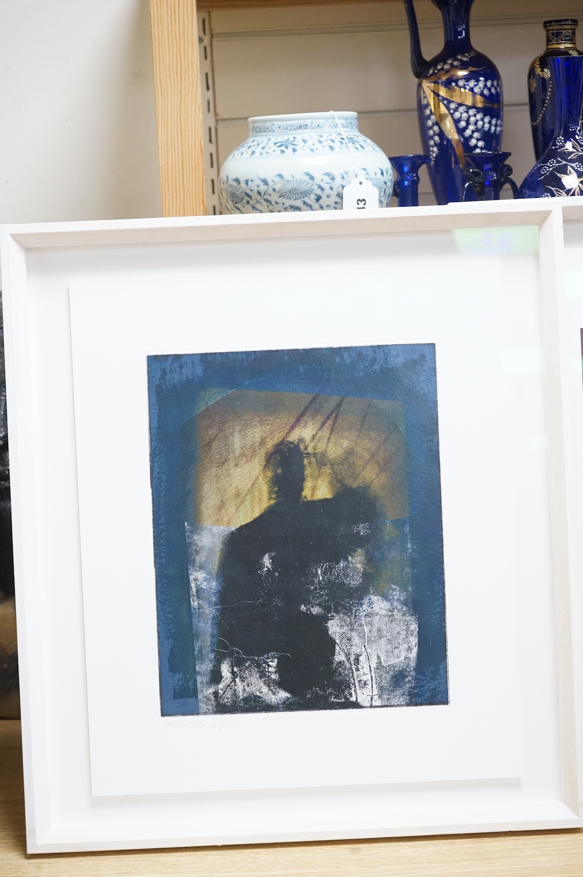 Valda Bailey (contemporary), abstract figures comprising ‘Without Rest or Pause’ and ‘Infinite Aloneness’, inscribed in pencil, one signed and limited edition, two photographic prints, each 45 x 40cm